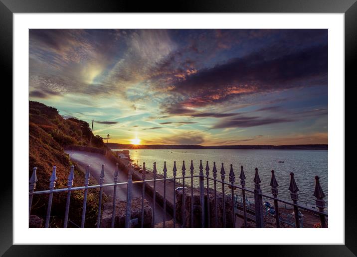 Sunset at Mumbles Framed Mounted Print by Leighton Collins