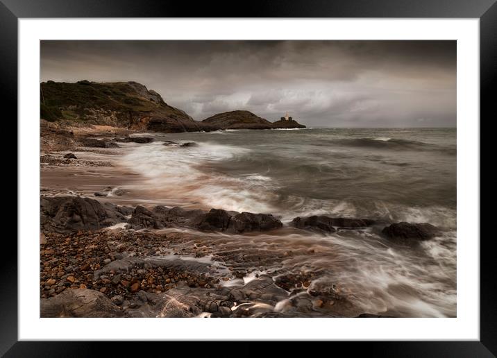 Waves on Bracelet Bay Framed Mounted Print by Leighton Collins