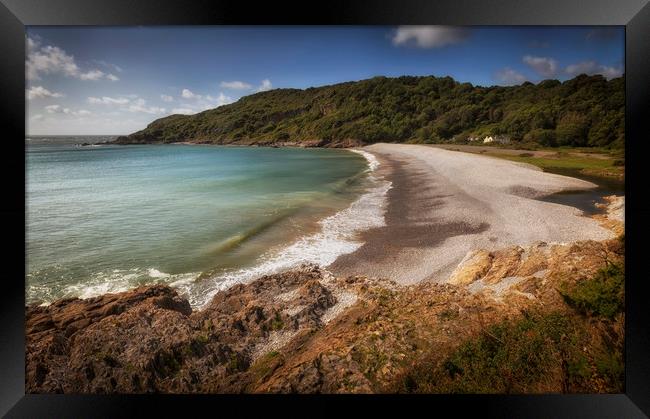 Pwll Du Bay Swansea Framed Print by Leighton Collins