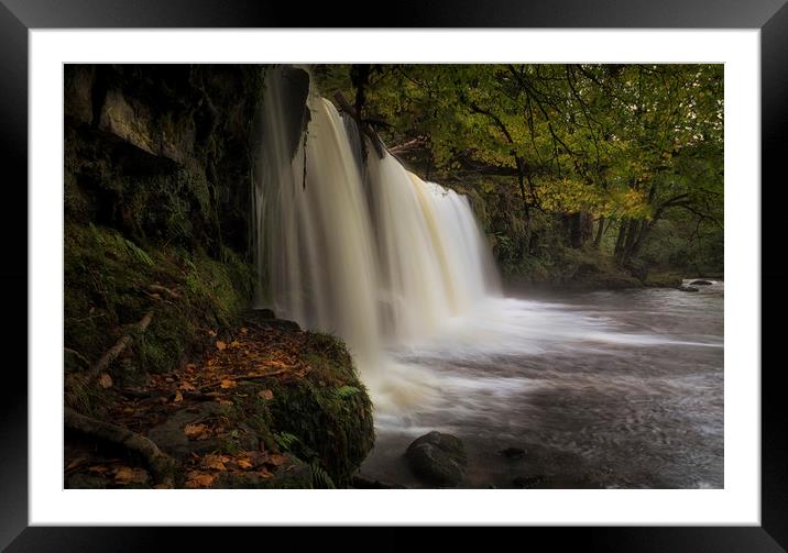 Autumn at Sgwd Ddwli Isaf waterfall Framed Mounted Print by Leighton Collins