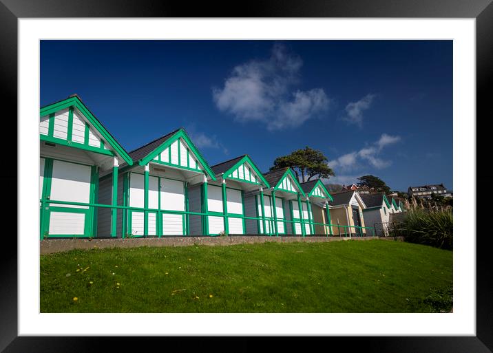 Beach chalets in Swansea Framed Mounted Print by Leighton Collins
