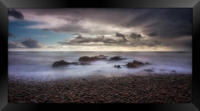 Stormy weather over Bracelet Bay Framed Print by Leighton Collins