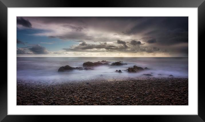 Stormy weather over Bracelet Bay Framed Mounted Print by Leighton Collins