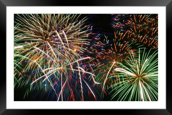 Swansea's 50th anniversary firework display Framed Mounted Print by Leighton Collins