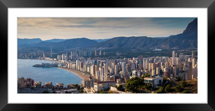 Benidorm panorama Framed Mounted Print by Leighton Collins