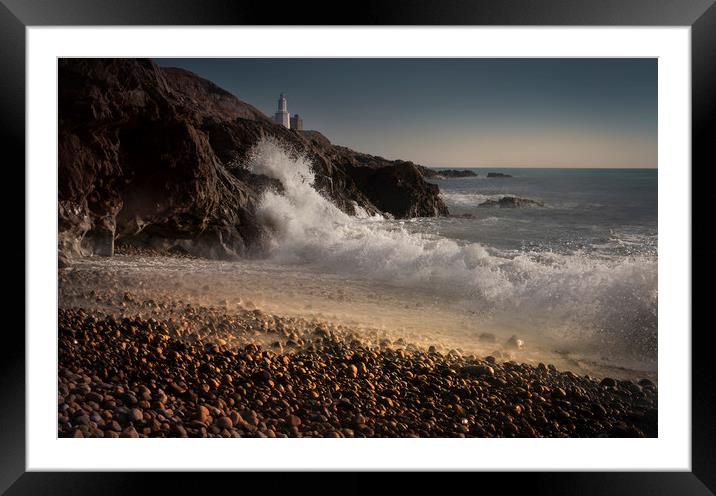 Surf on Bracelet Bay Framed Mounted Print by Leighton Collins