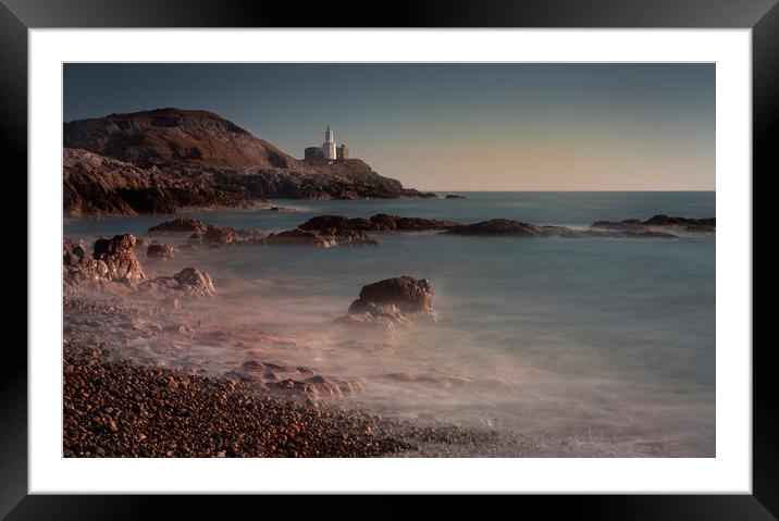 A peaceful morning at Bracelet Bay Framed Mounted Print by Leighton Collins