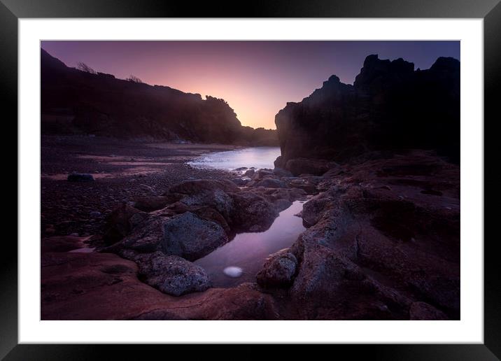 Donkey Rock sunrise Framed Mounted Print by Leighton Collins