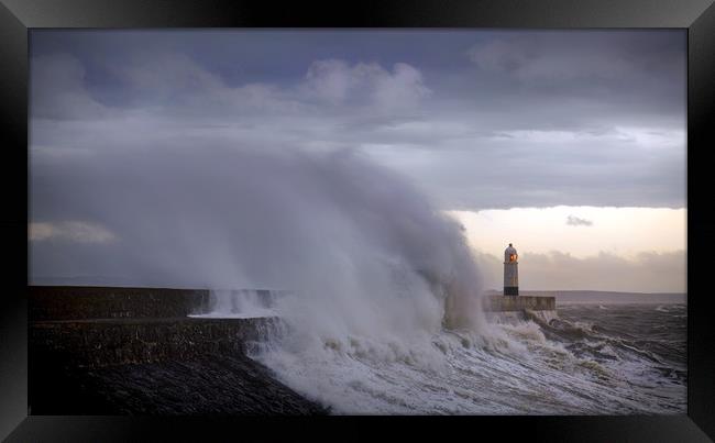 Storm Ciara hits South Wales Framed Print by Leighton Collins