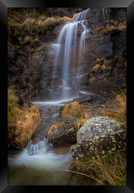 Brecon Beacons waterfall Framed Print by Leighton Collins