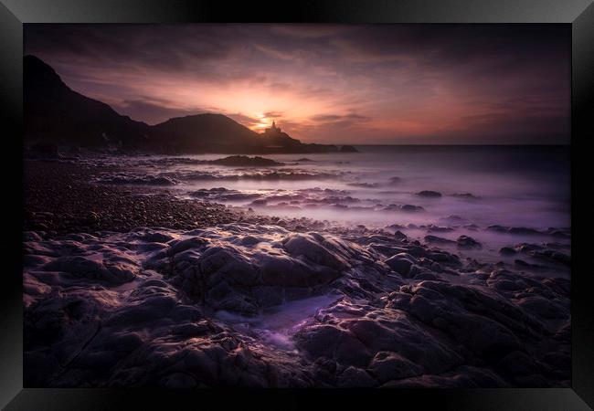 Daybreak at Bracelet Bay Framed Print by Leighton Collins