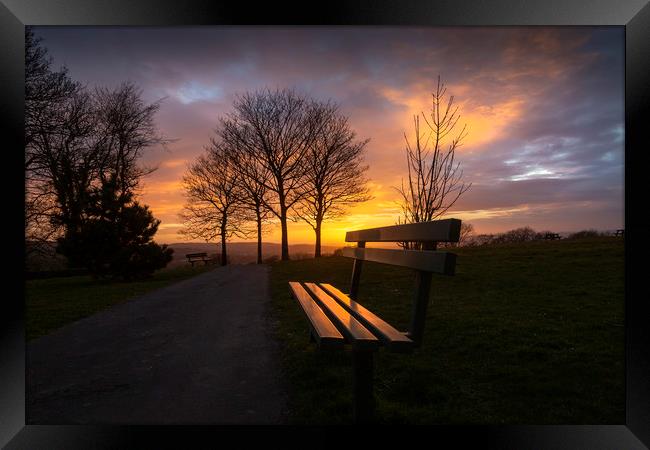 Somewhere to sit at sunset Framed Print by Leighton Collins