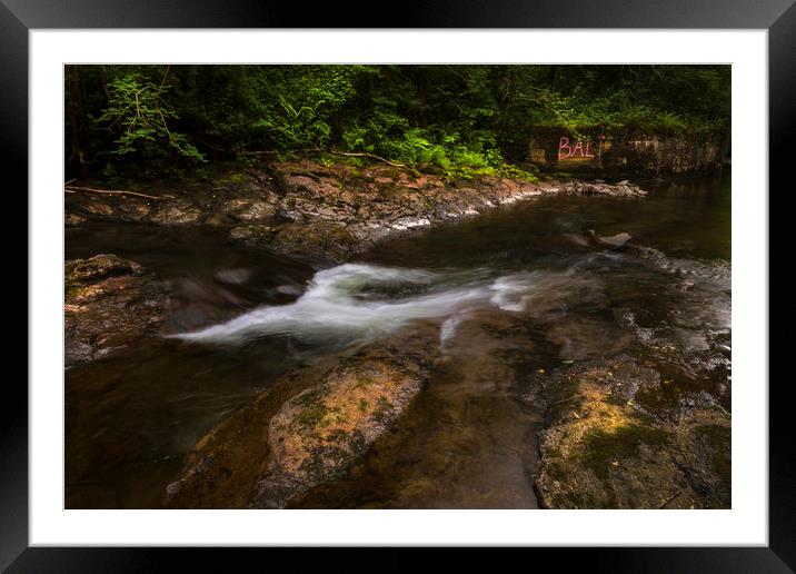 The river at Cwmllynfell Framed Mounted Print by Leighton Collins