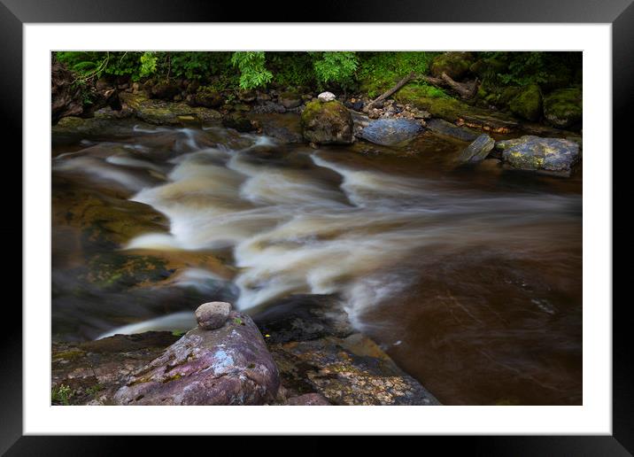Long exposure on the Twrch river Framed Mounted Print by Leighton Collins