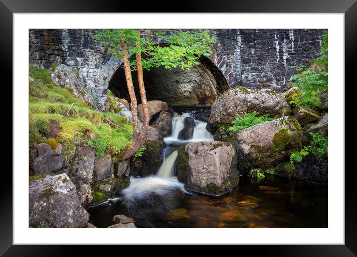 The Afon Clydach in the Black Mountain Framed Mounted Print by Leighton Collins