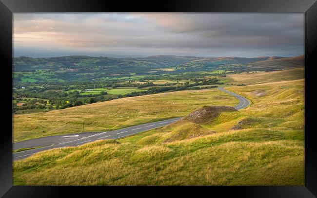 Mountain Road in South Wales Framed Print by Leighton Collins