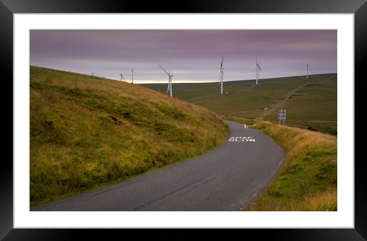 Wind turbines in South Wales Framed Mounted Print by Leighton Collins