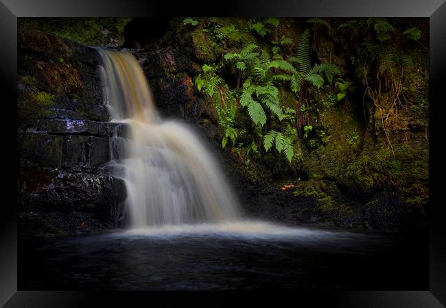 A Brecon Beacons waterfall Framed Print by Leighton Collins