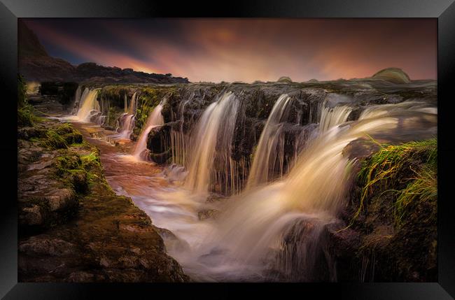 The waterfall and the gully Framed Print by Leighton Collins