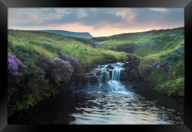 Brecon Beacons waterfall Framed Print by Leighton Collins