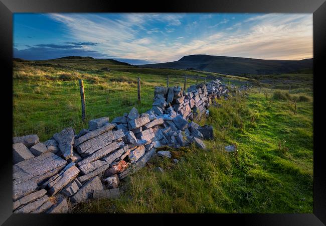 Dry stone wall in Penwyllt Framed Print by Leighton Collins