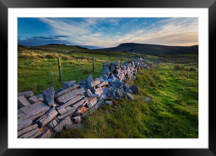 Dry stone wall in Penwyllt Framed Mounted Print by Leighton Collins