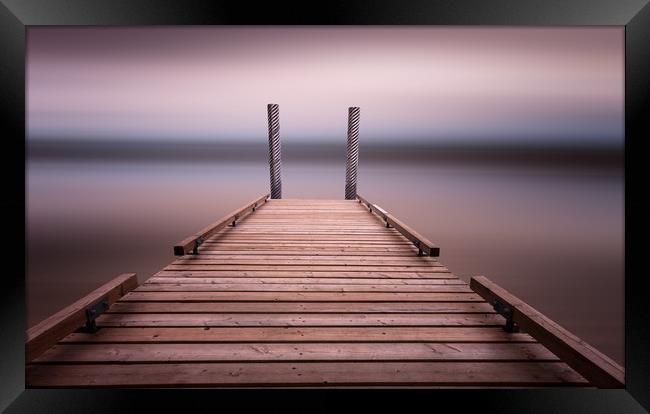 The jetty on Comox Lake Framed Print by Leighton Collins