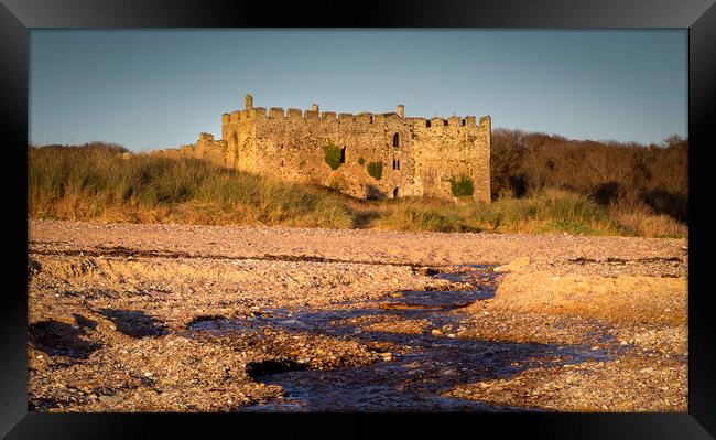 Manorbier castle in West Wales Framed Print by Leighton Collins