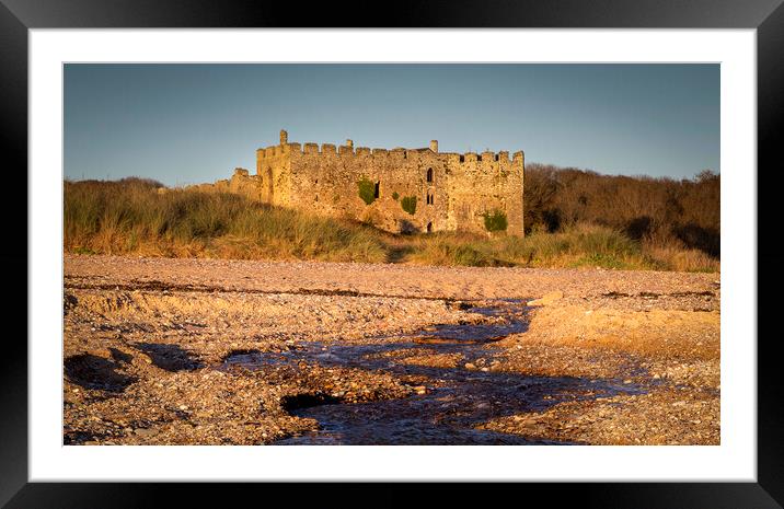 Manorbier castle in West Wales Framed Mounted Print by Leighton Collins