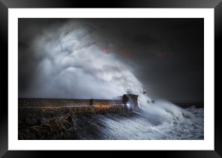 Hurricane Ophelia at Porthcawl  Framed Mounted Print by Leighton Collins