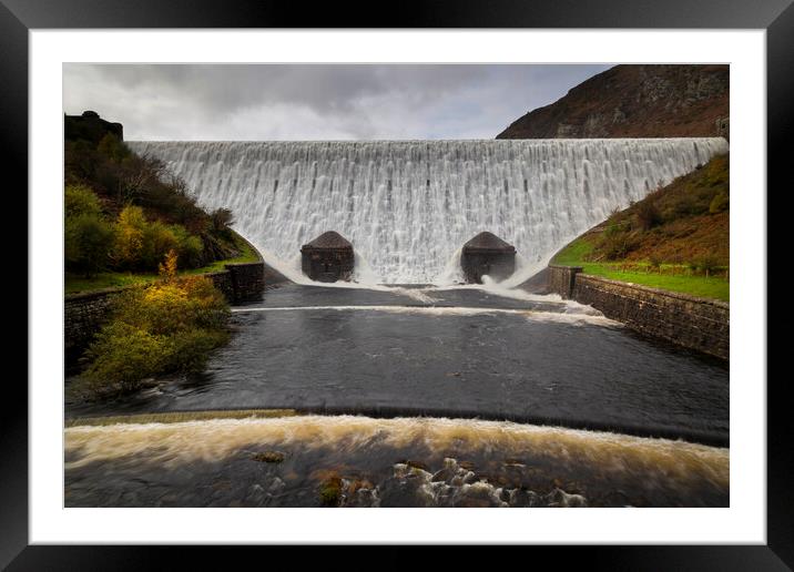 The Elan Valley dam Framed Mounted Print by Leighton Collins