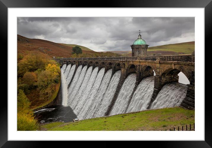 The dam at Craig Goch Framed Mounted Print by Leighton Collins