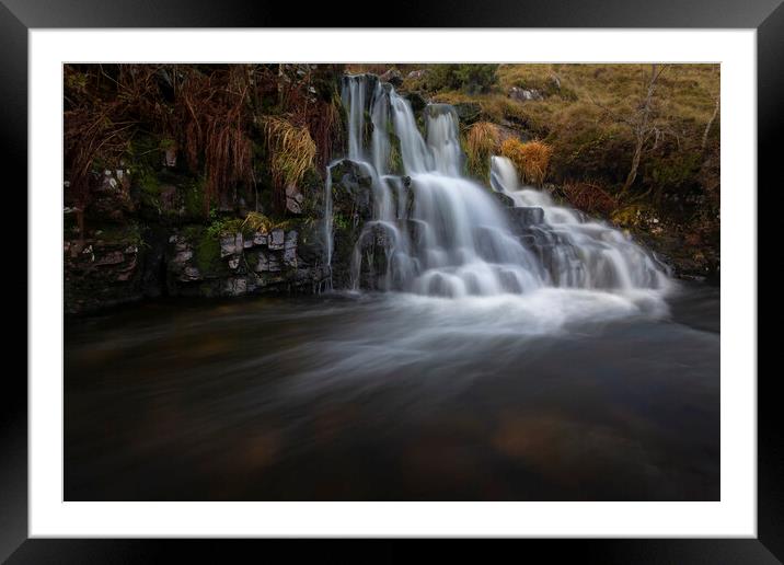 Waterfall on the River Tawe Framed Mounted Print by Leighton Collins