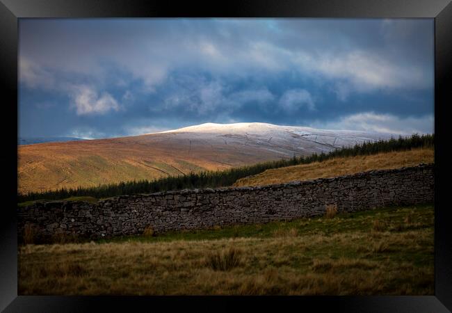 Snow capped Cefn Cul  Framed Print by Leighton Collins