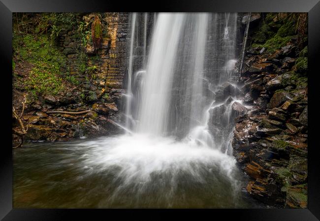 Cwmtawe waterfall Framed Print by Leighton Collins