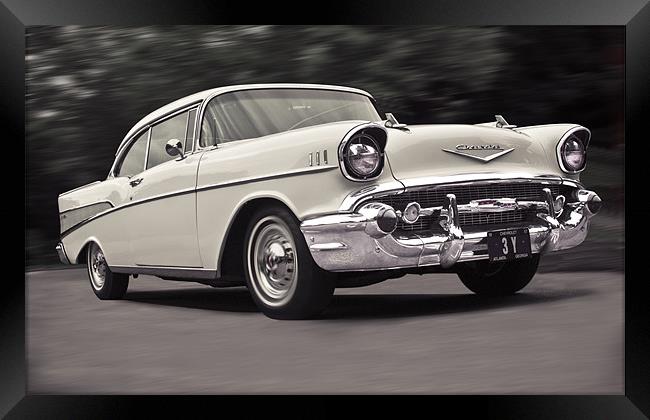 CHEVY IN A HURRY Framed Print by mark tudhope
