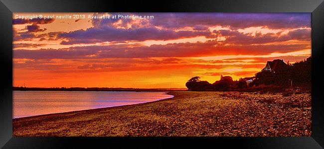 sunset over west mersea Framed Print by paul neville