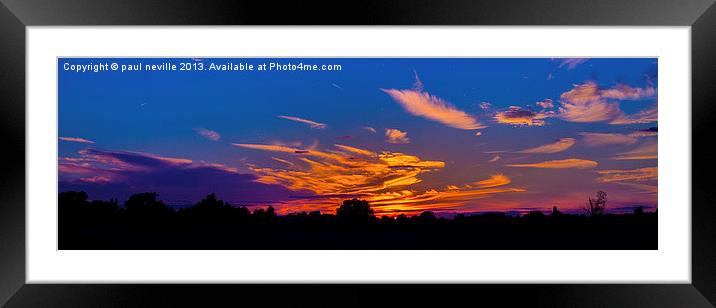 sunset Framed Mounted Print by paul neville