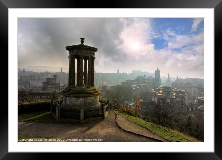 Mystical Edinburgh Fog Framed Mounted Print by Les McLuckie