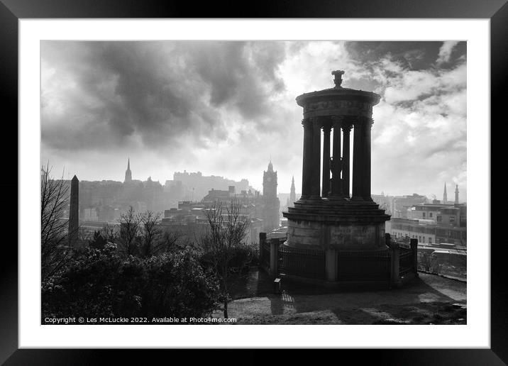 Edinburgh Castle A Hauntingly Beautiful View Framed Mounted Print by Les McLuckie