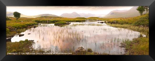 Majestic Reflections of Rannoch Moor Framed Print by Les McLuckie