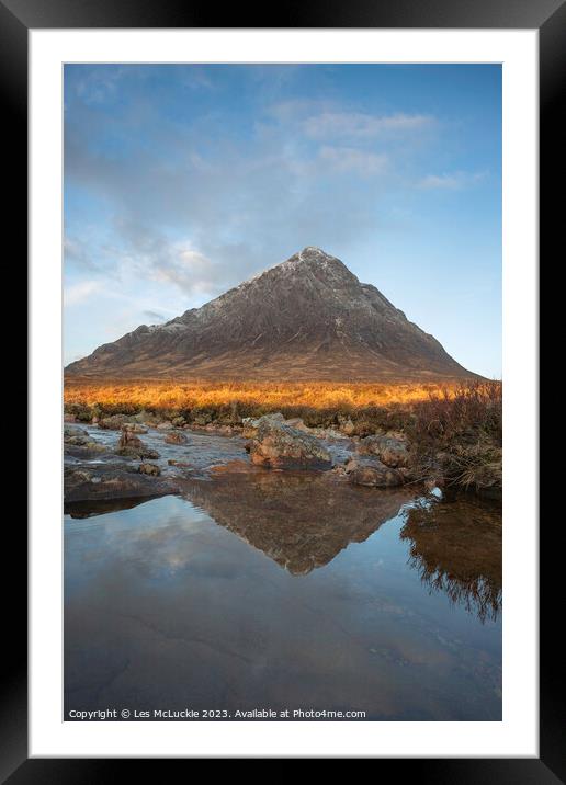 Majestic Glen Coe Bauchaillie Framed Mounted Print by Les McLuckie