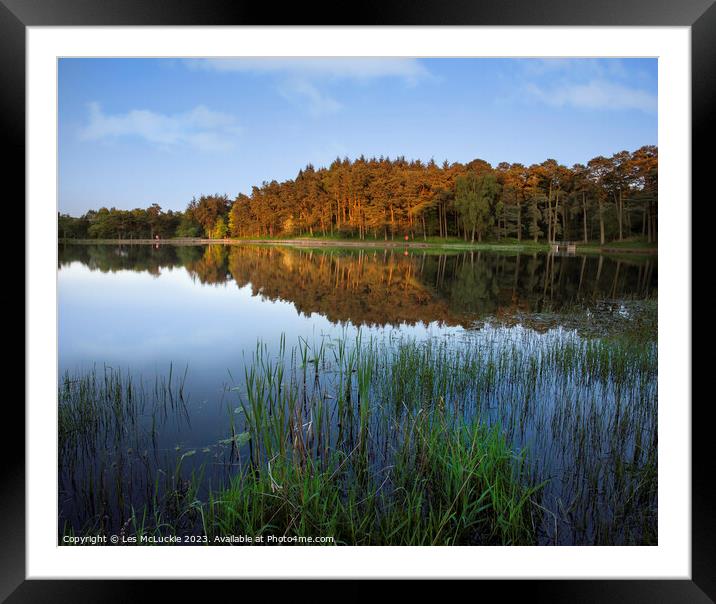 Lanark Loch At Sunset Framed Mounted Print by Les McLuckie
