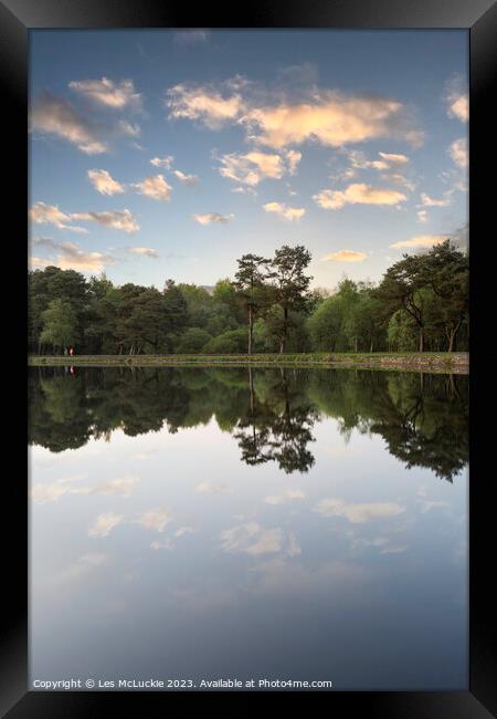 Lanark Loch Reflections Framed Print by Les McLuckie