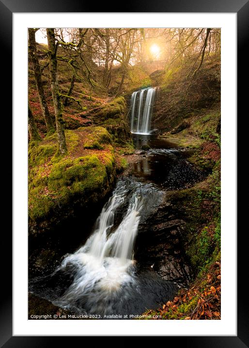 Dalcairney Falls Framed Mounted Print by Les McLuckie