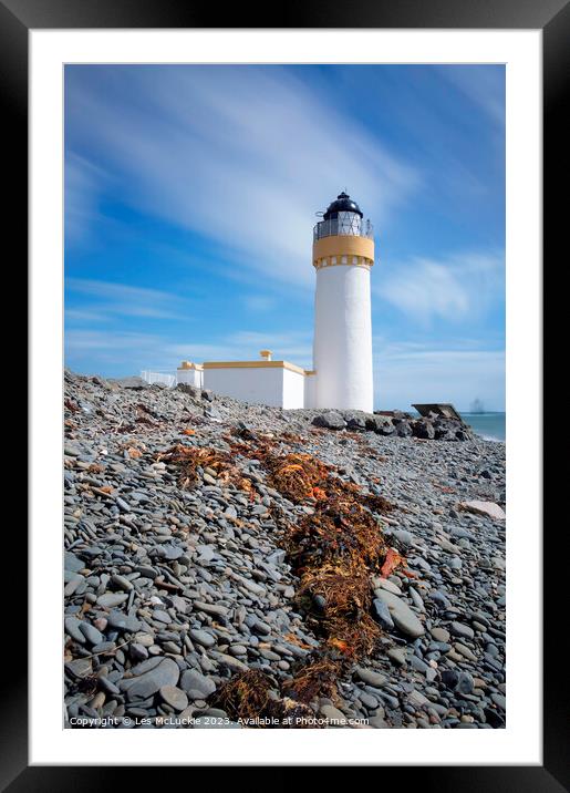 Lochryan Lighthouse Framed Mounted Print by Les McLuckie