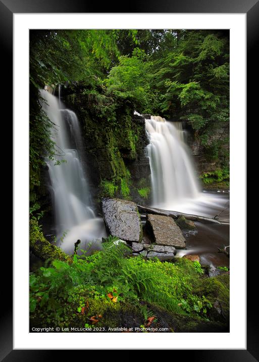 Lynn Falls Dalry Caff water Ayrshire Framed Mounted Print by Les McLuckie