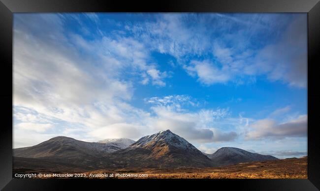 Glencoe Mointain ranges Framed Print by Les McLuckie