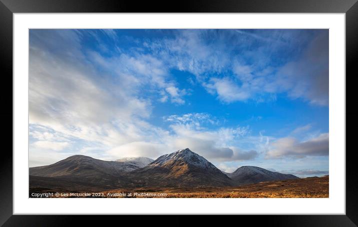 Glencoe Mointain ranges Framed Mounted Print by Les McLuckie
