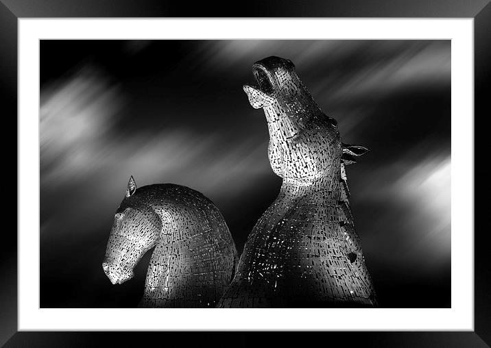 The Majestic Steel Horses Framed Mounted Print by Les McLuckie